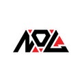 NOL triangle letter logo design with triangle shape. NOL triangle logo design monogram. NOL triangle vector logo template with red Royalty Free Stock Photo