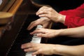 Nolwenn Collet and Olivia Paloyan - Piano par Deux playing tango on piano for dancers in Powerscourt centre, Argentine Tango at Cr