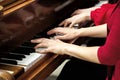 Nolwenn Collet and Olivia Paloyan - Piano par Deux playing tango on piano for dancers in Powerscourt centre, Argentine Tango at Cr