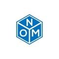 NOM letter logo design on black background. NOM creative initials letter logo concept. NOM letter design Royalty Free Stock Photo