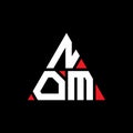 NOM triangle letter logo design with triangle shape. NOM triangle logo design monogram. NOM triangle vector logo template with red Royalty Free Stock Photo