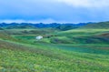 Nomad life of Mongolian on savanna