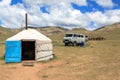 Nomad life of Mongolian on savanna