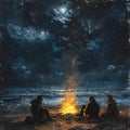 Nomads campfire flickering tales of the road