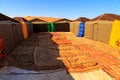 Nomad tent camp for tourist in Erg Chebbi desert, Morocco Royalty Free Stock Photo