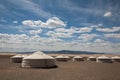 Nomad yurt in the mountain valley of Central Asia