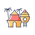 Nomadic resort RGB color icon