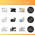 Nomadic vacations icons set