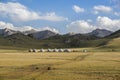 Nomadic yurt camp in Asia