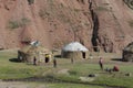 Nomadic yurt house in the mountains of Kazakhstan and Kyrgyzstan