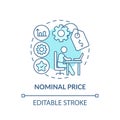 Nominal price concept icon