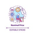 Nominal price concept icon