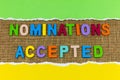 Nominations accepted academy award nomination form achievement design approval Royalty Free Stock Photo