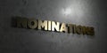 Nominations - Gold text on black background - 3D rendered royalty free stock picture Royalty Free Stock Photo