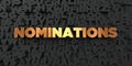 Nominations - Gold text on black background - 3D rendered royalty free stock picture Royalty Free Stock Photo