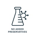 Non Added Preservative Line Icon. No Artificial, Toxic, Chemical Food Ingredient Outline Pictogram. Additive Royalty Free Stock Photo