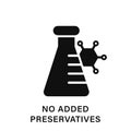 Non Added Preservative Silhouette Icon. No Artificial, Toxic, Chemical Food Ingredient Black Pictogram. Additive Royalty Free Stock Photo