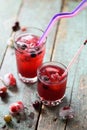 Non alcoholic cold drink. Cherry sangria made on cherry juice, s