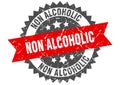 non alcoholic stamp. non alcoholic grunge round sign.