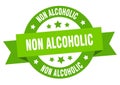 non alcoholic round ribbon isolated label. non alcoholic sign.