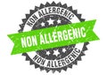 non allergenic stamp. non allergenic grunge round sign.