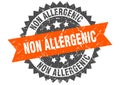 Non allergenic stamp. non allergenic grunge round sign.