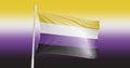 Non Binary Pride Flag. Coming out. LGBT symbol. Stop homophobia. Human rights and tolerance. Love concept. 3d rendering. Bisexual