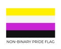 Non-Binary Pride Flag. Symbol of LGBT community. Vector flag sexual identity. Easy to edit template for banners, signs, logo
