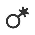 Non binary symbol. Public restroom or locker room icon for genderless persons isolated on white background. Gender