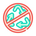 non biodegradable waste sorting color icon vector illustration Royalty Free Stock Photo