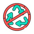 non biodegradable waste sorting icon color illustration Royalty Free Stock Photo