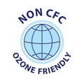 Non CFC icon. Ozone friendly sign. Globe green symbol. Logo template. Vector illustration Royalty Free Stock Photo