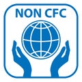 Non CFC icon. Ozone friendly sign. Globe green symbol. Logo template. Vector illustration Royalty Free Stock Photo