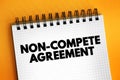 Non-compete Agreement - contract where an employee agrees not to compete with an employer after the employment period is over,