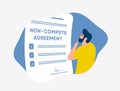 Non-compete Agreement legal form concept. Noncompete contract agreement between employee and employer to prevent competition Royalty Free Stock Photo