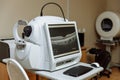 Non-contact optical coherence tomograph for visualization of the anterior and posterior segments of the eyeball. Medical equipment