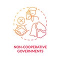 Non cooperative governments red gradient concept icon
