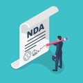 Non disclosure Agreement document with signature and stamp. NDA concept Royalty Free Stock Photo