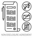 Non-disclosure agreement line infographic. Royalty Free Stock Photo