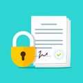 Non disclosure agreement vector icon flat cartoon illustration, nda confidential data nondisclosure or legal information