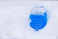 Non-freezing liquid for washing car glass in winter. Royalty Free Stock Photo