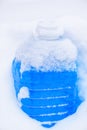 Non-freezing liquid for washing car glass in winter. Royalty Free Stock Photo