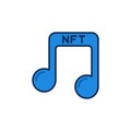 Non fungible Token Music NFT vector concept colored icon