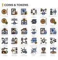 Non-fungible tokens and cryptocurrency icon set Royalty Free Stock Photo