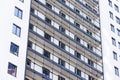 Non-glazed balconies facade of a residential building