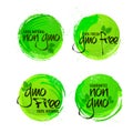 Non GMO or GMO Free Stickers set. Royalty Free Stock Photo