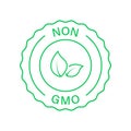 Non Gmo Label, Only Natural Organic Product Line Icon. Gmo Free Green Label. No Genetically Modified Sign. Organic Free Royalty Free Stock Photo