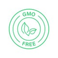 Non Gmo Label, Only Natural Organic Product Line Icon. Gmo Free Green Label. No Genetically Modified Sign. Organic Free Royalty Free Stock Photo