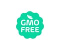 Non GMO label or sticker, GMO free elements for tags logo design. Product package, food symbol, emblem, sticker.