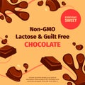 Non gmo lactose and guilt free chocolate vector